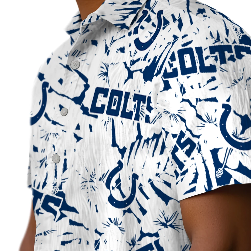 Indianapolis Colts Hawaiian Shirt - Hibiscus Overlay indianapolis colts hibiscus overlay hawaiian shirts trendy