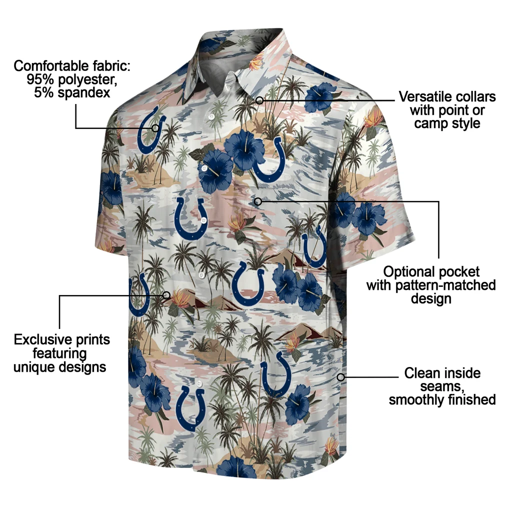 Indianapolis Colts Hawaiian Shirt - Hibiscus Seaside indianapolis colts hibiscus seaside white hawaiian shirts new arrival