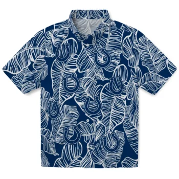 indianapolis colts leaf outline blue hawaiian shirts best selling