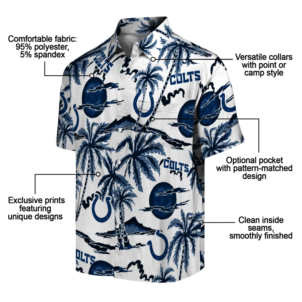 Indianapolis Colts Hawaiian Shirt - Palm Sunset indianapolis colts palm sunset hawaiian shirts new arrival