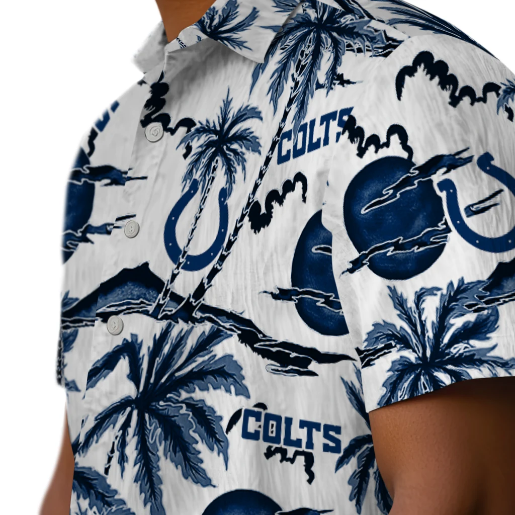 Indianapolis Colts Hawaiian Shirt - Palm Sunset indianapolis colts palm sunset hawaiian shirts trendy