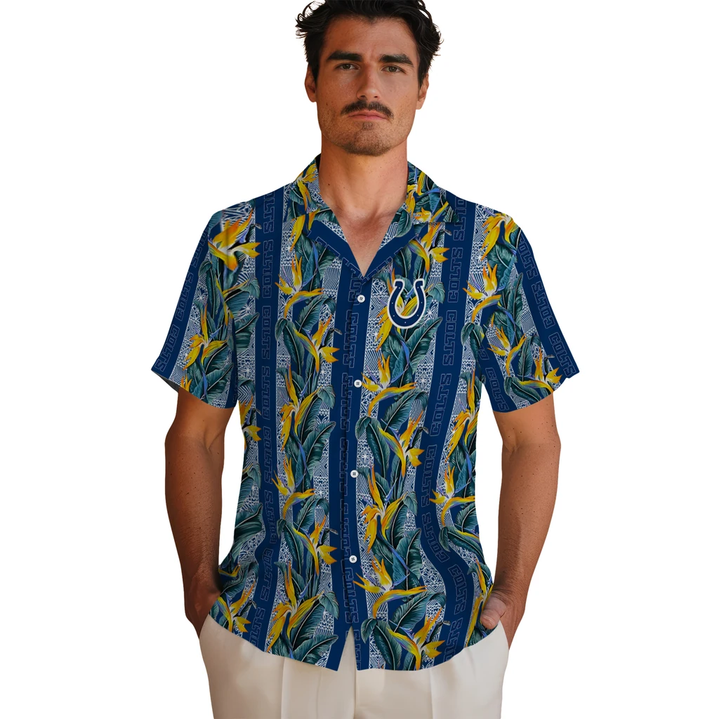 Indianapolis Colts Hawaiian Shirt - Paradise Vines indianapolis colts paradise vines blue hawaiian shirts fashion forward