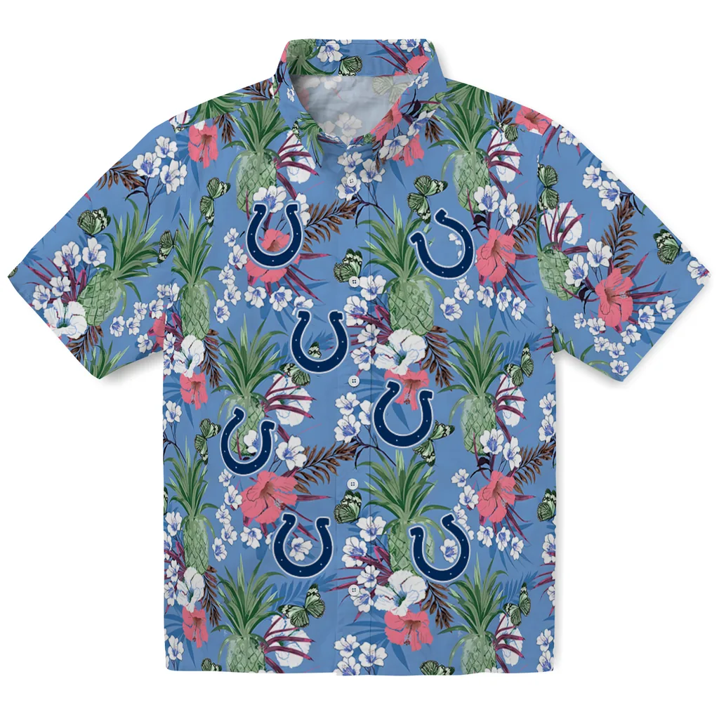 Indianapolis Colts Hawaiian Shirt - Pineapple Bouquet indianapolis colts pineapple bouquet best sky blue hawaiian shirts best selling