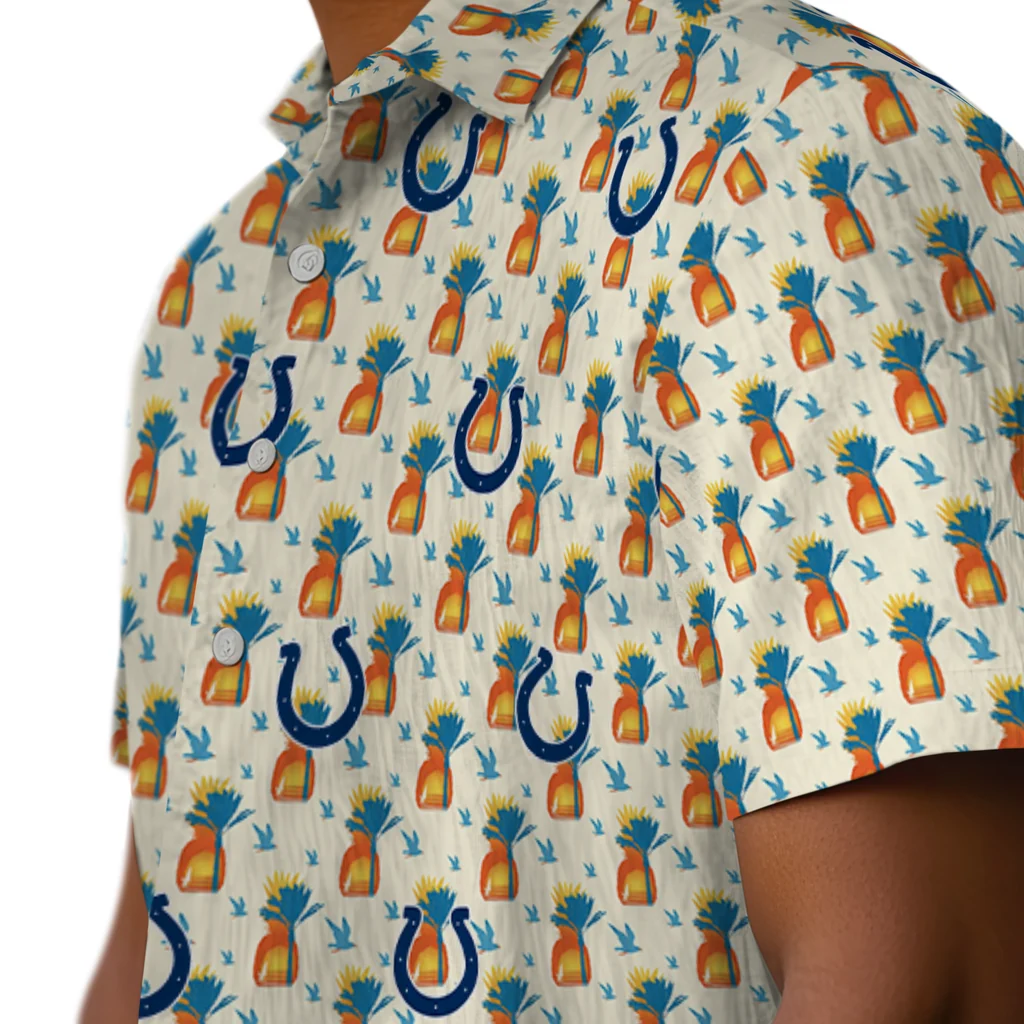 Indianapolis Colts Hawaiian Shirt - Pineapple Delight indianapolis colts pineapple delight beige hawaiian shirts trendy
