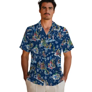 indianapolis colts simpsons christmas blue hawaiian shirts fashion forward