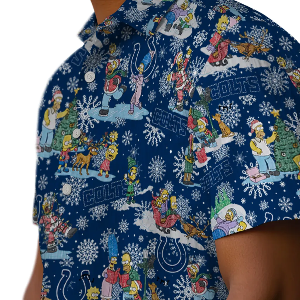 Indianapolis Colts Hawaiian Shirt - Simpsons Christmas indianapolis colts simpsons christmas blue hawaiian shirts trendy