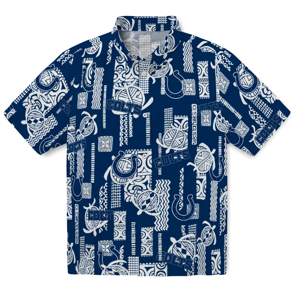 Indianapolis Colts Hawaiian Shirt - Turtle Lines indianapolis colts turtle lines blue hawaiian shirts best selling