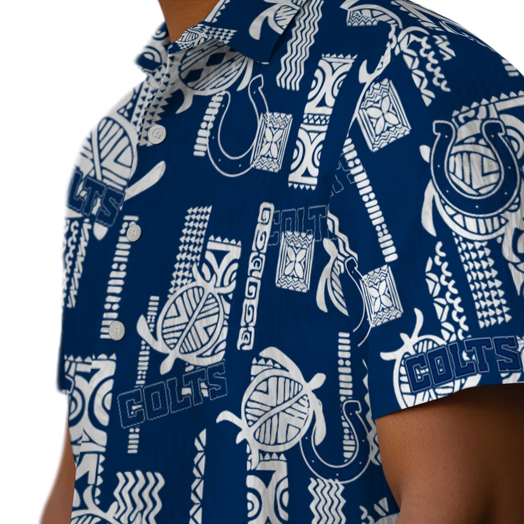 Indianapolis Colts Hawaiian Shirt - Turtle Lines indianapolis colts turtle lines blue hawaiian shirts trendy