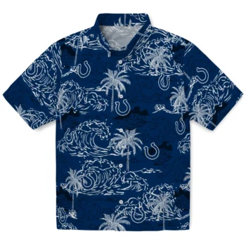 indianapolis colts wave palm blue hawaiian shirts best selling