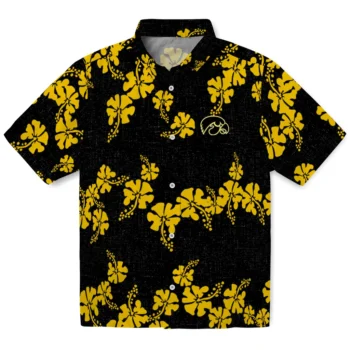 iowa hawkeyes hibiscus petals black hawaiian shirts best selling