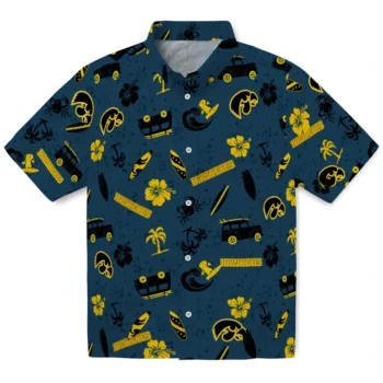 iowa hawkeyes beach vibe navy hawaiian shirts best selling