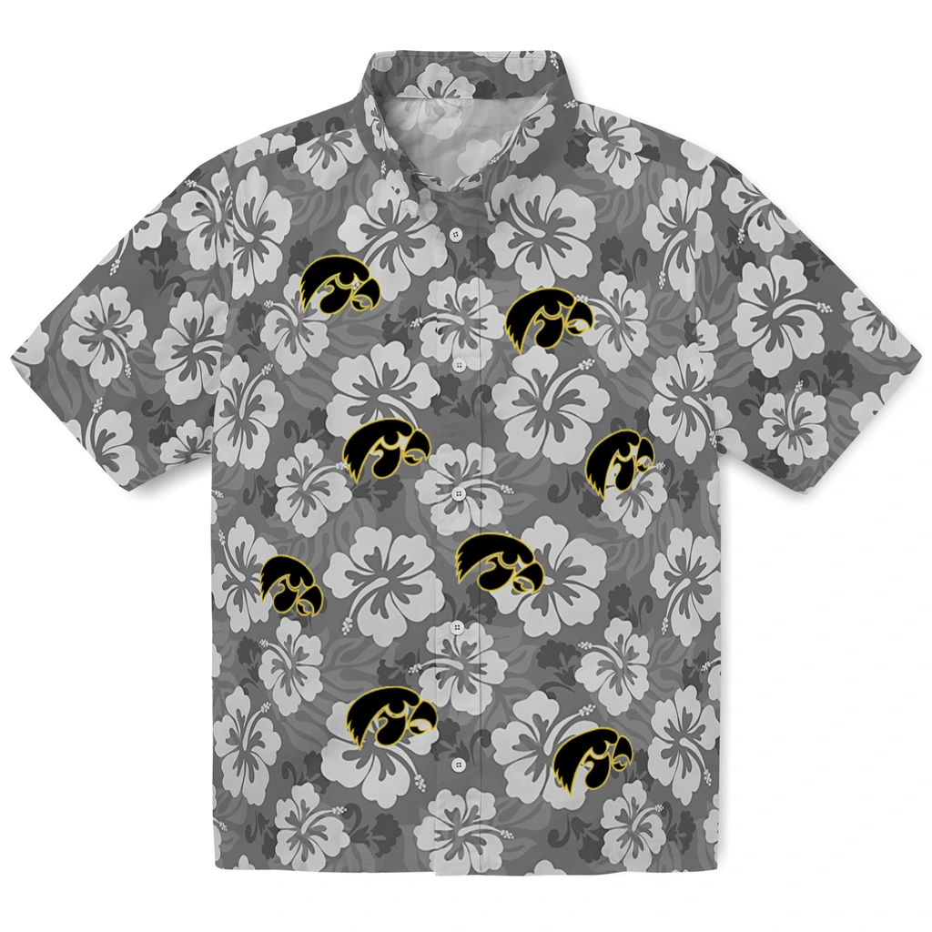 Iowa Hawkeyes Hawaiian Shirt - Hibiscus Cluster iowa hawkeyes hibiscus cluster black hawaiian shirts best selling