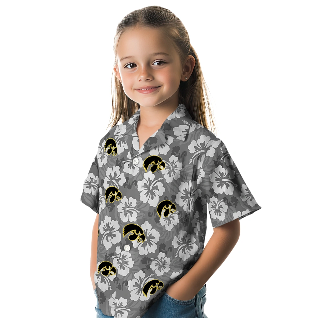 Iowa Hawkeyes Hawaiian Shirt - Hibiscus Cluster iowa hawkeyes hibiscus cluster black hawaiian shirts premium grade