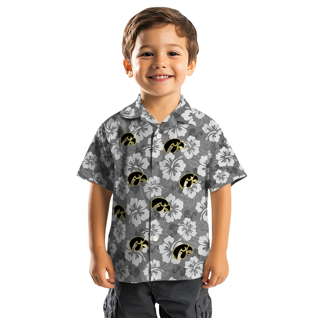 Iowa Hawkeyes Hawaiian Shirt - Hibiscus Cluster iowa hawkeyes hibiscus cluster black hawaiian shirts top rated