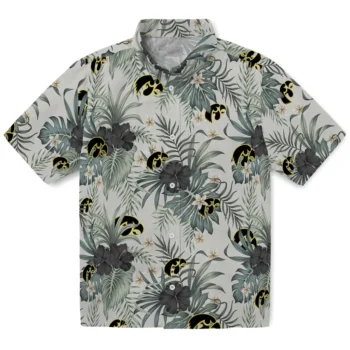iowa hawkeyes hibiscus designs beige hawaiian shirts best selling