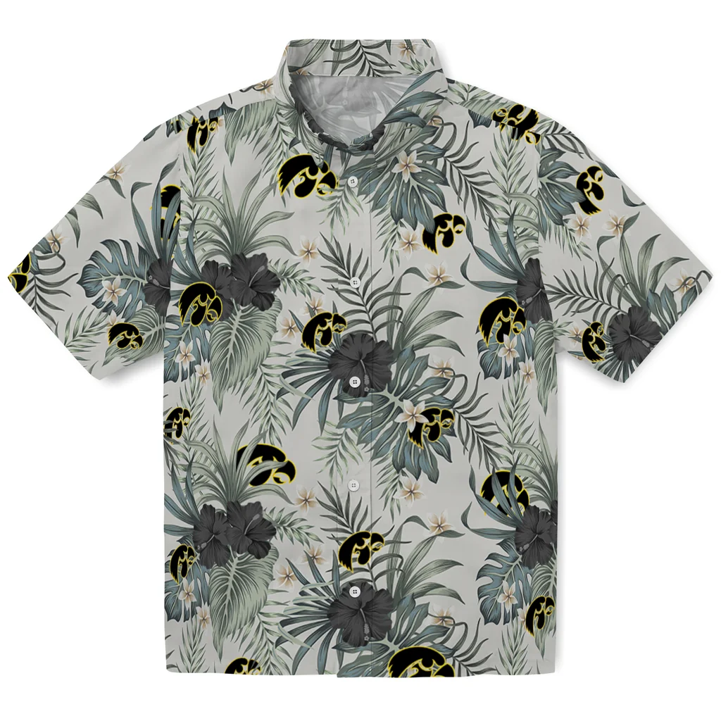 Iowa Hawkeyes Hawaiian Shirt - Hibiscus Designs iowa hawkeyes hibiscus designs beige hawaiian shirts best selling
