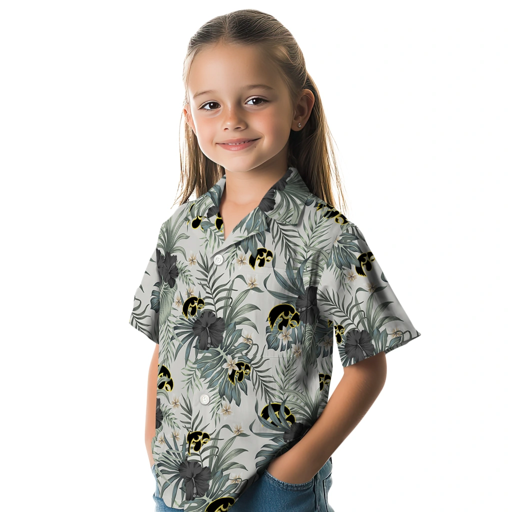 Iowa Hawkeyes Hawaiian Shirt - Hibiscus Designs iowa hawkeyes hibiscus designs beige hawaiian shirts premium grade