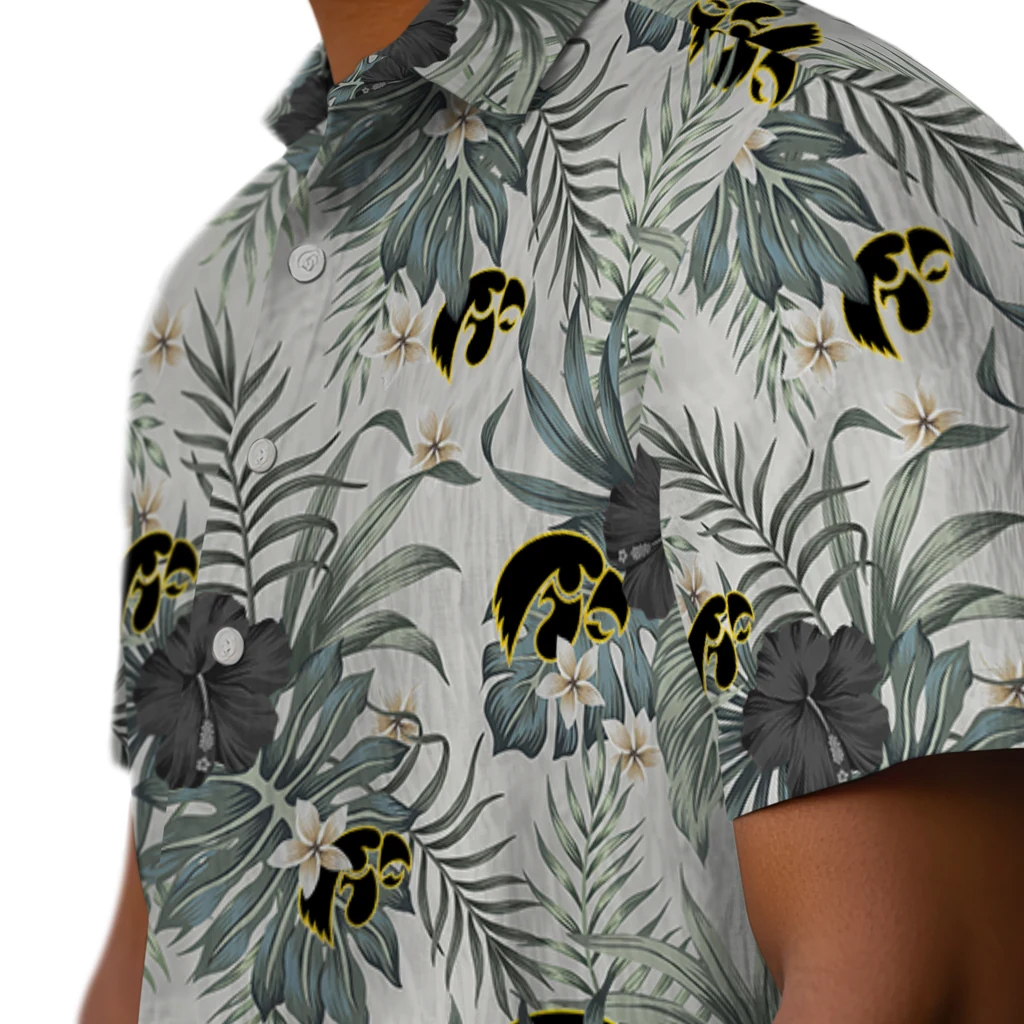 Iowa Hawkeyes Hawaiian Shirt - Hibiscus Designs iowa hawkeyes hibiscus designs beige hawaiian shirts trendy