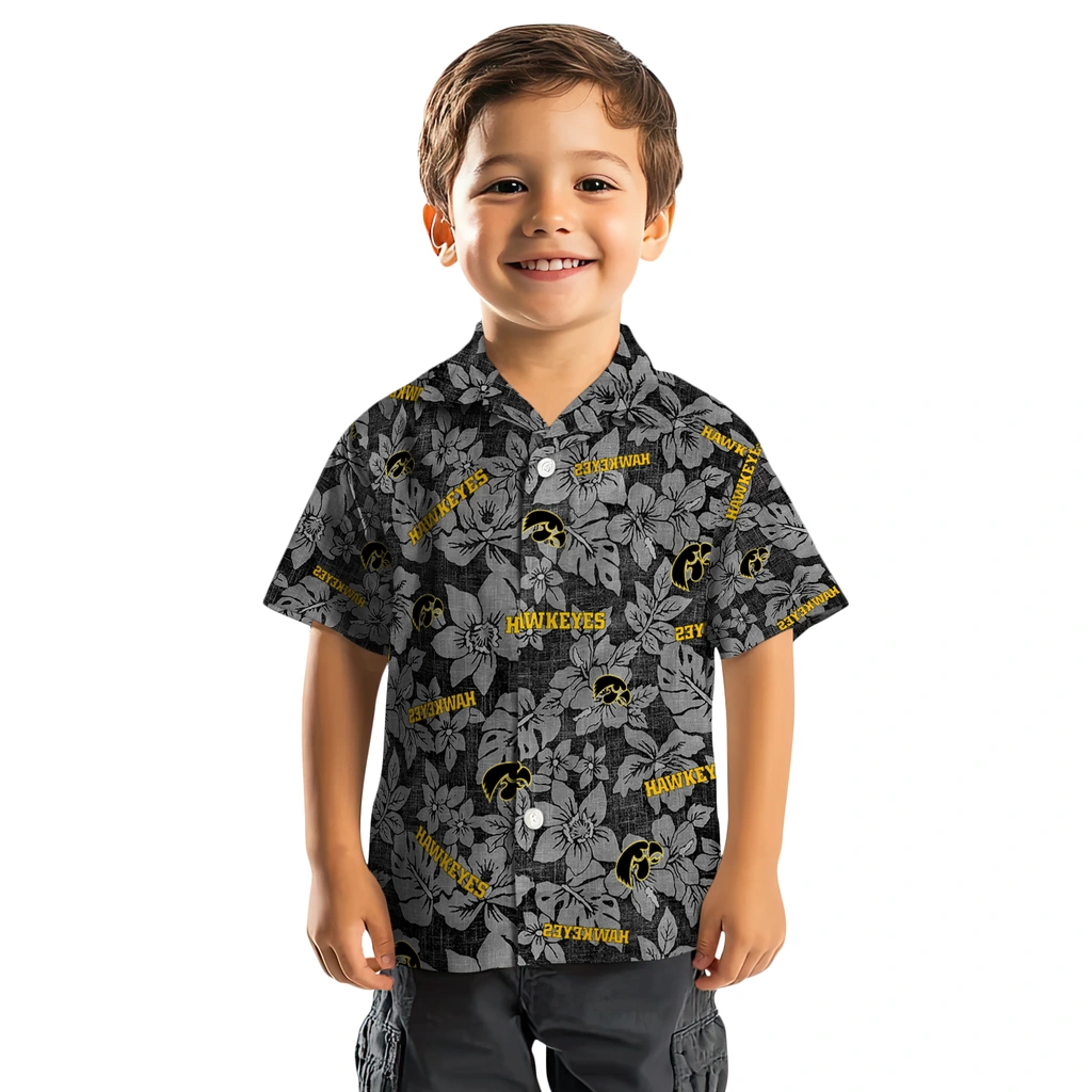 Iowa Hawkeyes Hawaiian Shirt - Hibiscus Oasis iowa hawkeyes hibiscus oasis black hawaiian shirts top rated