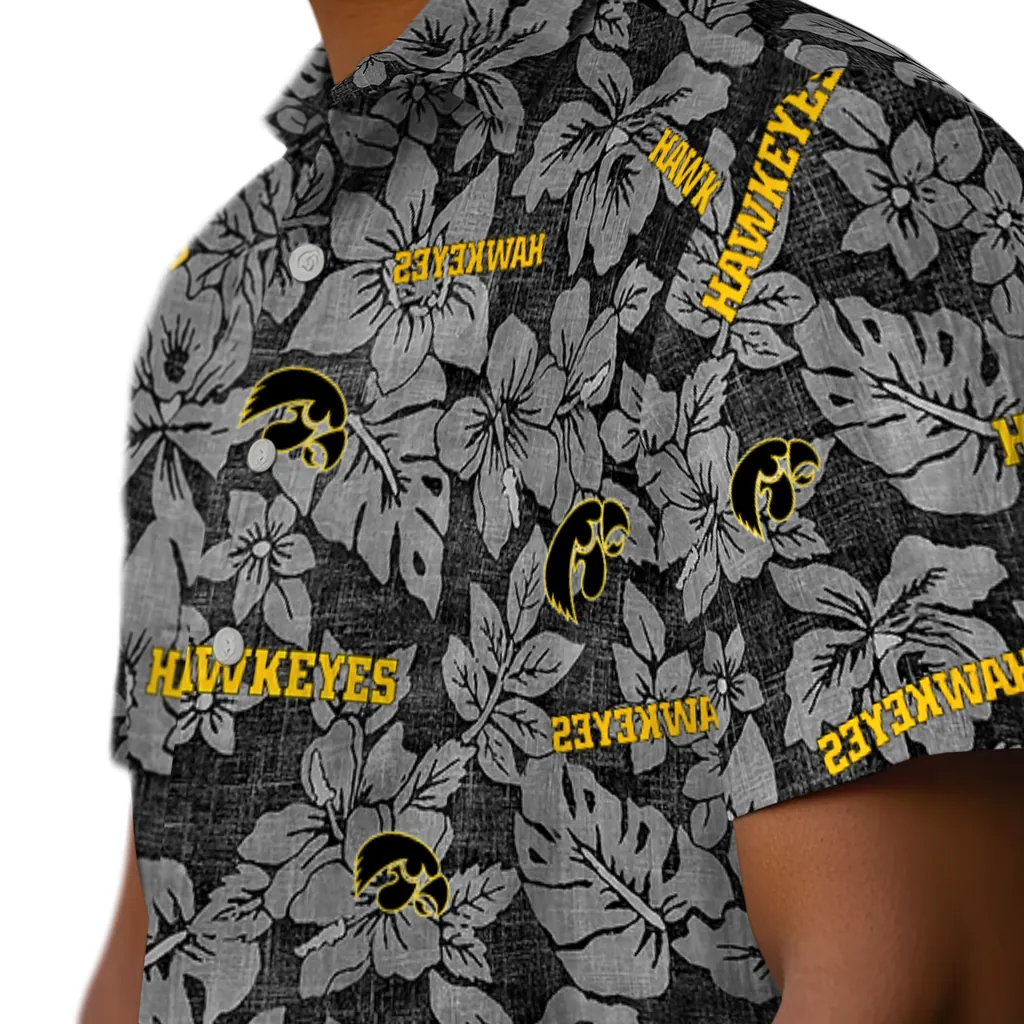 Iowa Hawkeyes Hawaiian Shirt - Hibiscus Oasis iowa hawkeyes hibiscus oasis black hawaiian shirts trendy