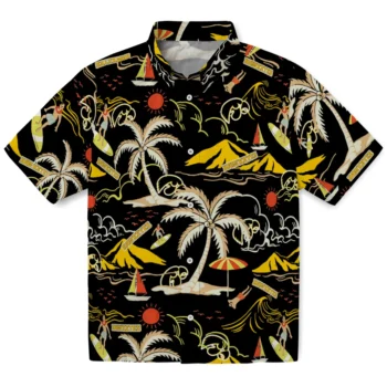 iowa hawkeyes palm tree island black hawaiian shirts best selling