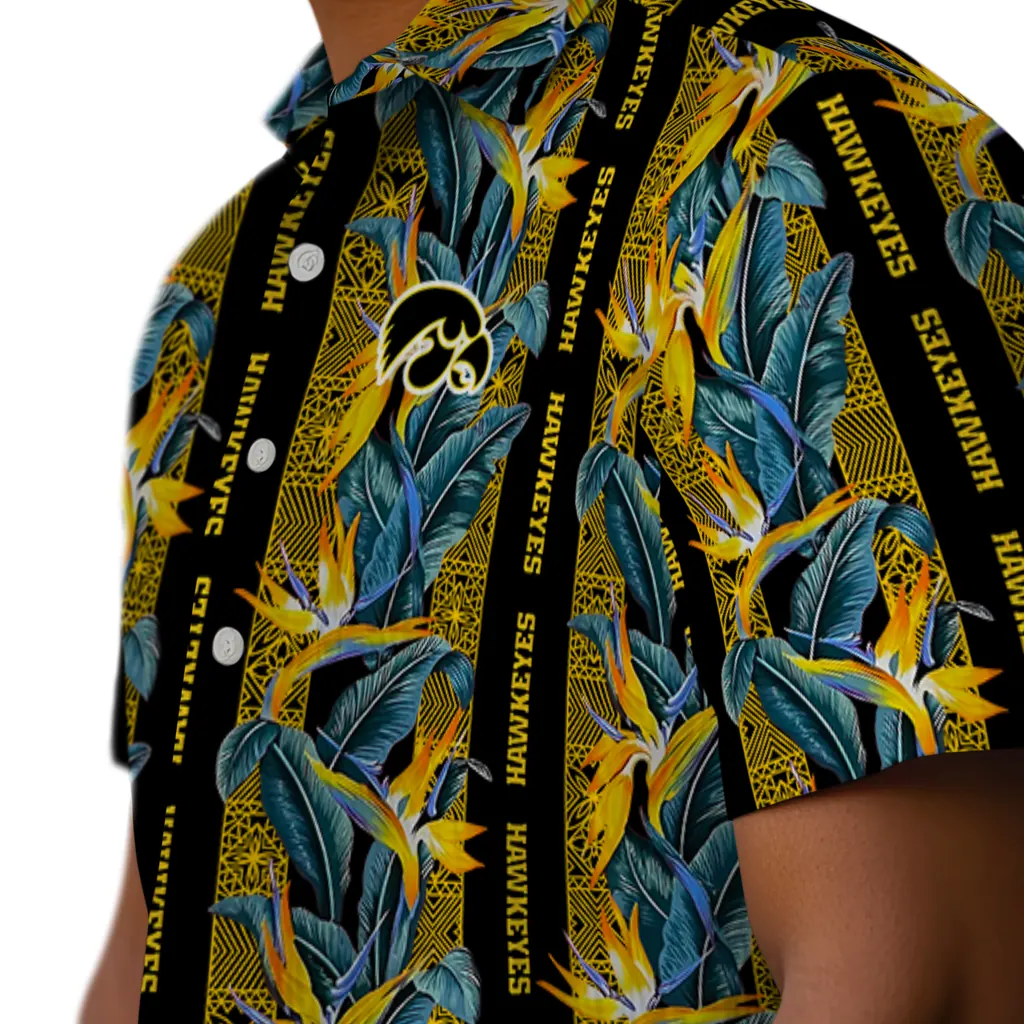 Iowa Hawkeyes Hawaiian Shirt - Paradise Vines iowa hawkeyes paradise vines black hawaiian shirts trendy