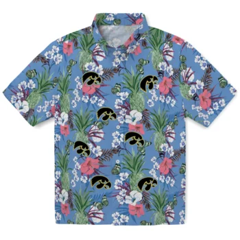 iowa hawkeyes pineapple bouquet best sky blue hawaiian shirts best selling