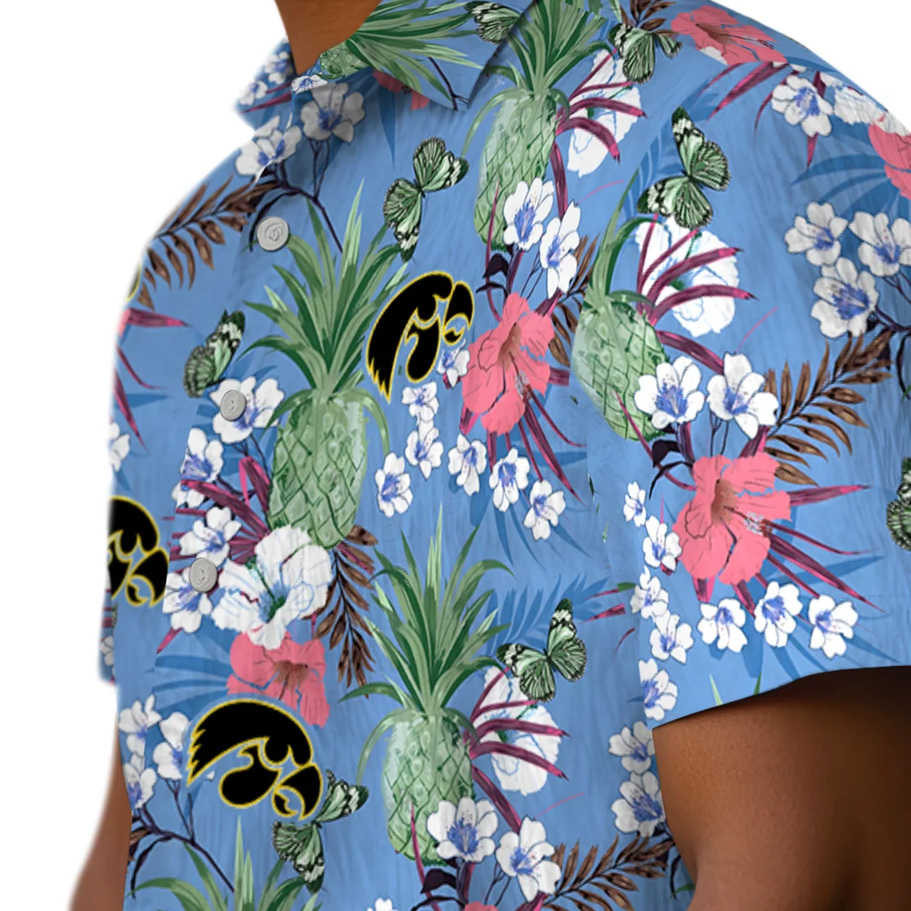 Iowa Hawkeyes Hawaiian Shirt - Pineapple Bouquet iowa hawkeyes pineapple bouquet best sky blue hawaiian shirts trendy