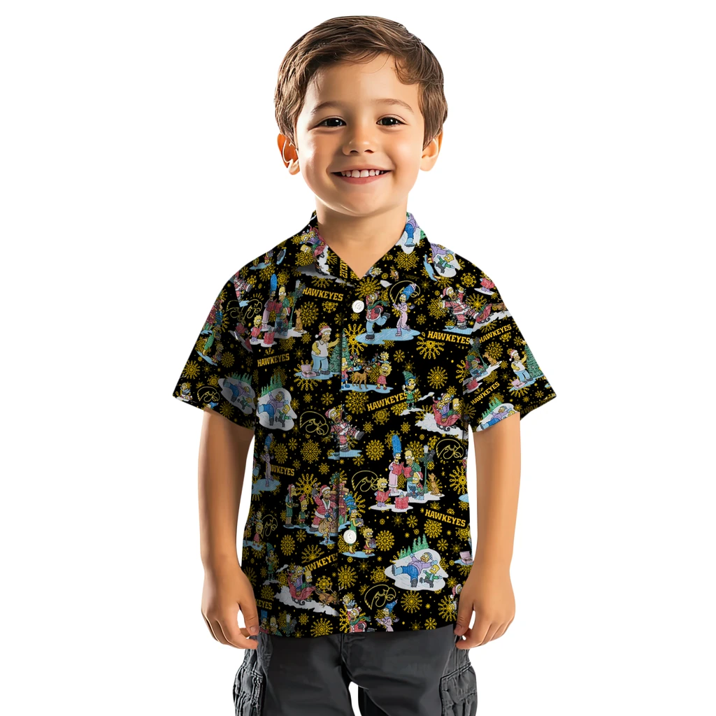 Iowa Hawkeyes Hawaiian Shirt - Simpsons Christmas iowa hawkeyes simpsons christmas black hawaiian shirts top rated