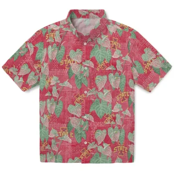 iowa state cyclones anthurium overlay red hawaiian shirts best selling