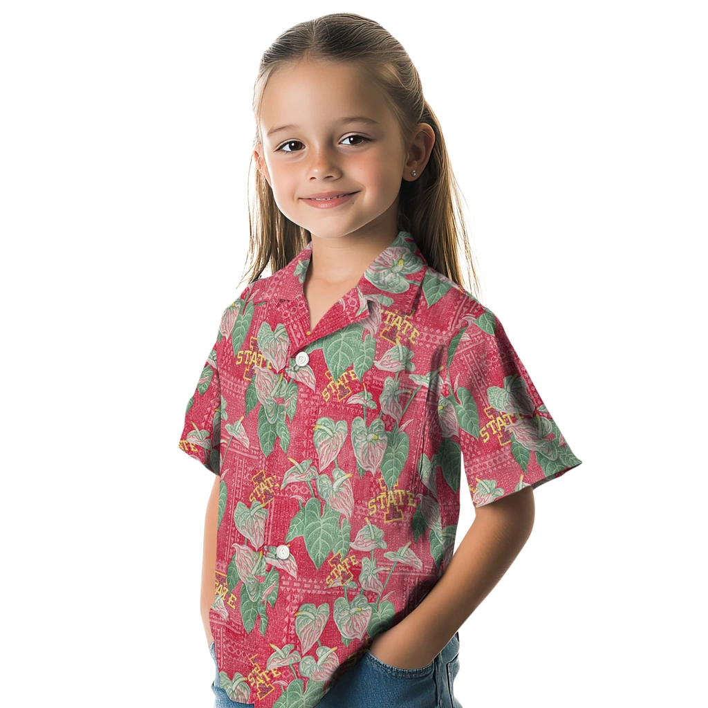 Iowa State Cyclones Hawaiian Shirt - Anthurium Overlay iowa state cyclones anthurium overlay red hawaiian shirts premium grade