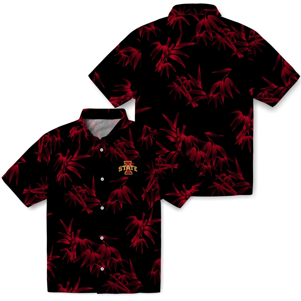 Iowa State Cyclones Hawaiian Shirt - Bamboo Branches iowa state cyclones bamboo branches red black hawaiian shirts high quality