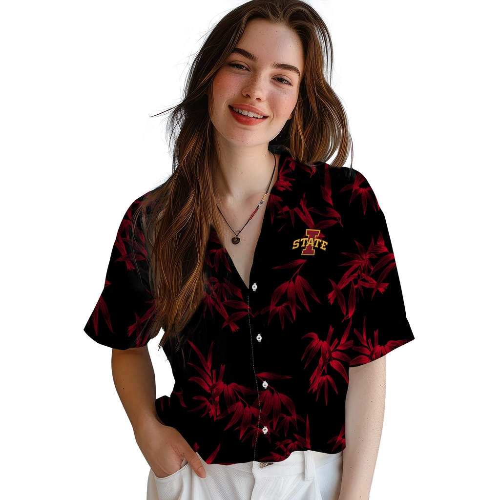 Iowa State Cyclones Hawaiian Shirt - Bamboo Branches iowa state cyclones bamboo branches red black hawaiian shirts latest model
