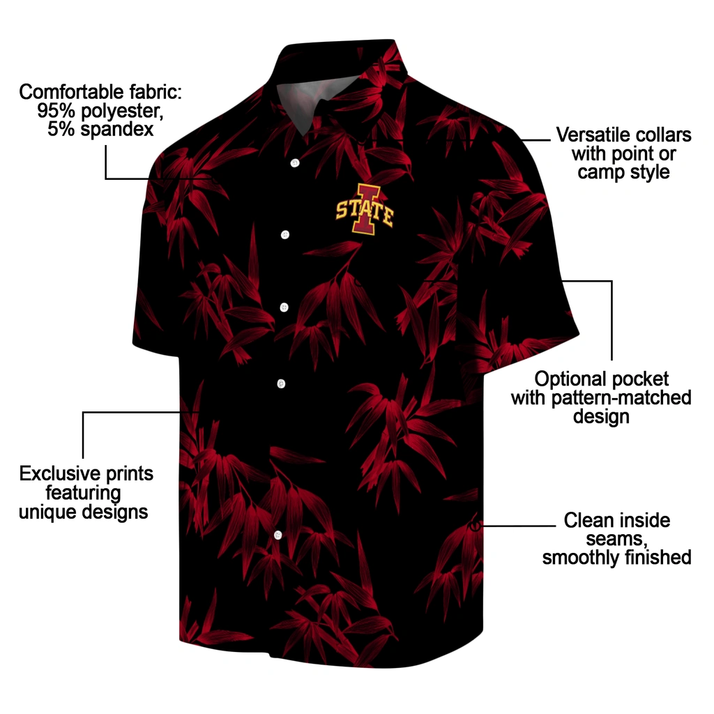 Iowa State Cyclones Hawaiian Shirt - Bamboo Branches iowa state cyclones bamboo branches red black hawaiian shirts new arrival