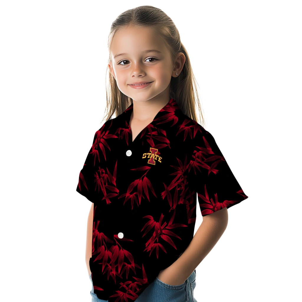 Iowa State Cyclones Hawaiian Shirt - Bamboo Branches iowa state cyclones bamboo branches red black hawaiian shirts premium grade