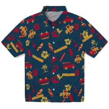 iowa state cyclones beach vibe navy hawaiian shirts best selling
