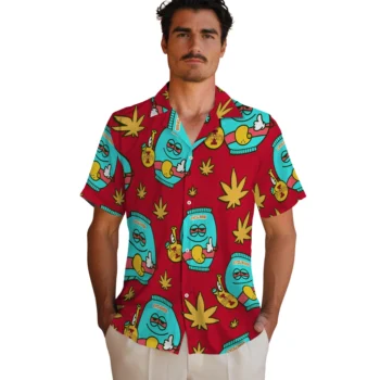iowa state cyclones bong smile red hawaiian shirts fashion forward