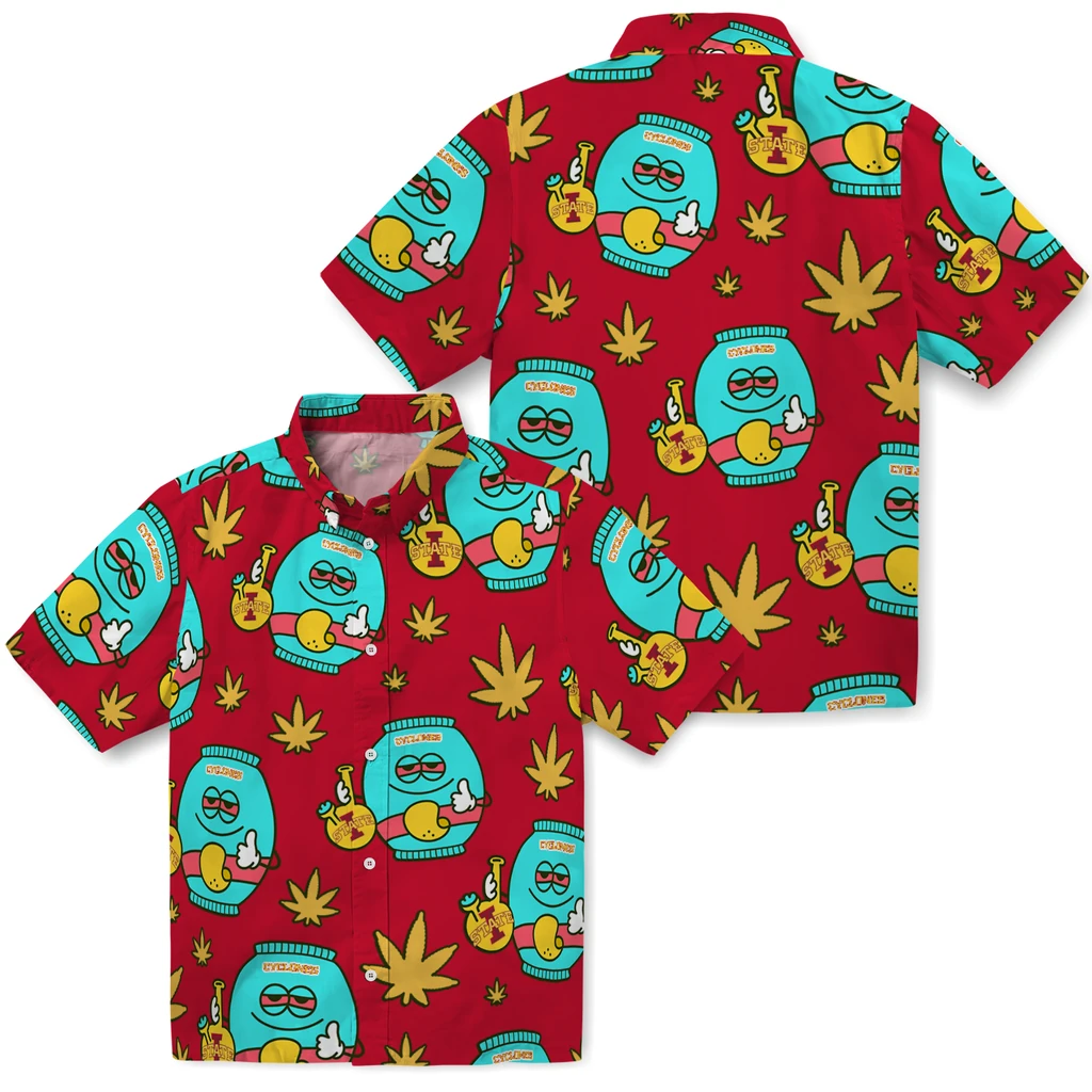 Iowa State Cyclones Hawaiian Shirt - Chill Vibe iowa state cyclones bong smile red hawaiian shirts high quality