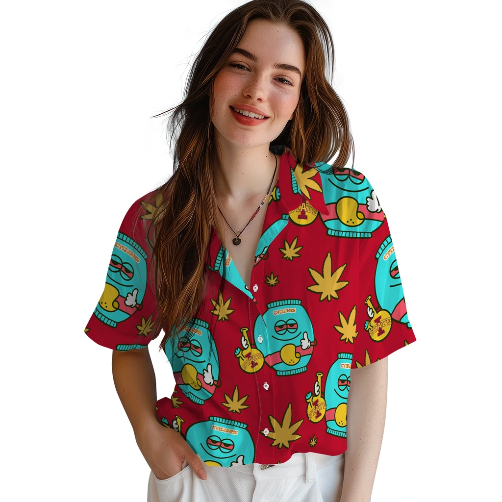 Iowa State Cyclones Hawaiian Shirt - Chill Vibe iowa state cyclones bong smile red hawaiian shirts latest model