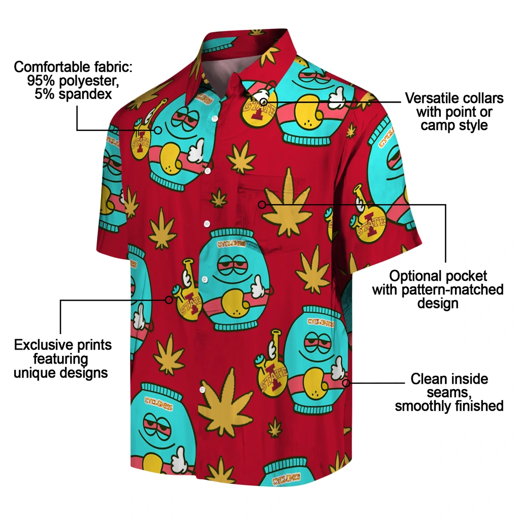 Iowa State Cyclones Hawaiian Shirt - Chill Vibe iowa state cyclones bong smile red hawaiian shirts new arrival