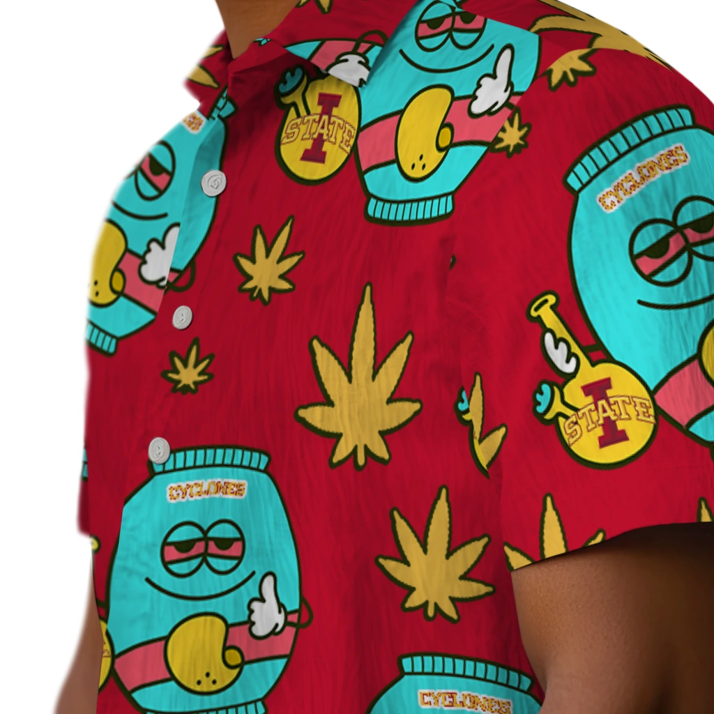 Iowa State Cyclones Hawaiian Shirt - Chill Vibe iowa state cyclones bong smile red hawaiian shirts trendy