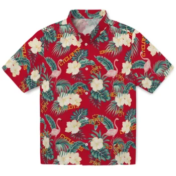 iowa state cyclones flamingo palms red hawaiian shirts best selling