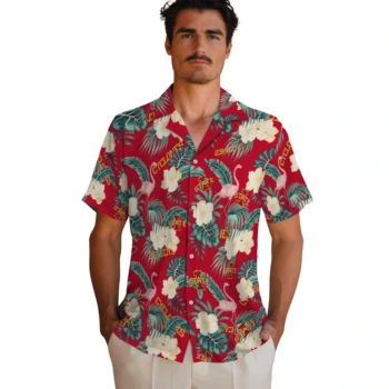 iowa state cyclones flamingo palms red hawaiian shirts fashion forward