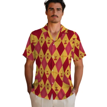 iowa state cyclones balloon plaid red hawaiian shirts fashion forward