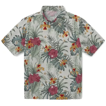 iowa state cyclones hibiscus designs beige hawaiian shirts best selling