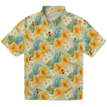 iowa state cyclones hibiscus mood pale lime yellow hawaiian shirts best selling