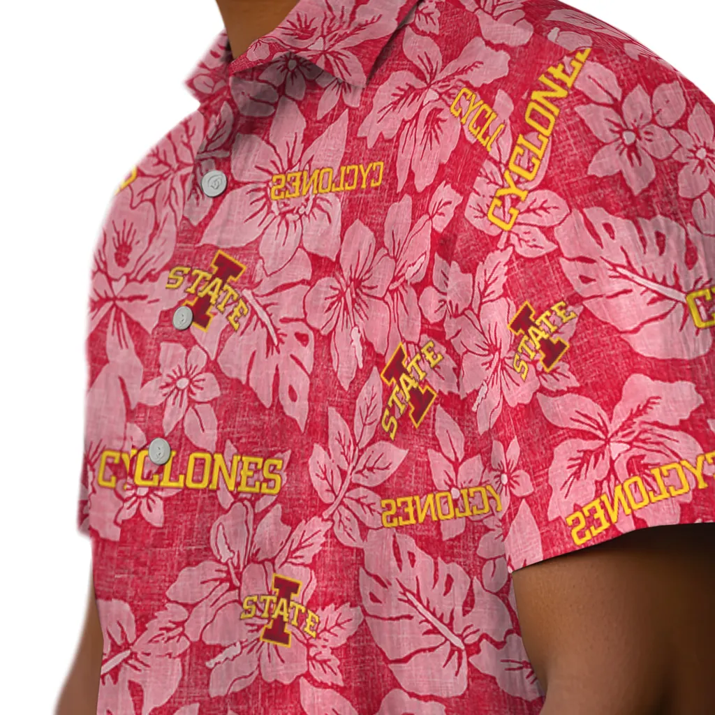 Iowa State Cyclones Hawaiian Shirt - Hibiscus Oasis iowa state cyclones hibiscus oasis red hawaiian shirts trendy
