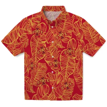 iowa state cyclones leaf outline red hawaiian shirts best selling