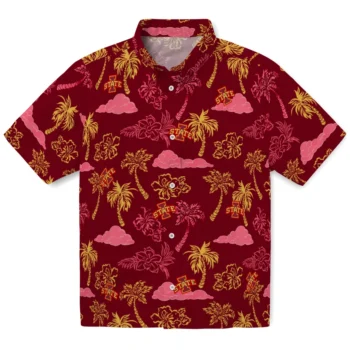 iowa state cyclones palm and clouds red hawaiian shirts best selling