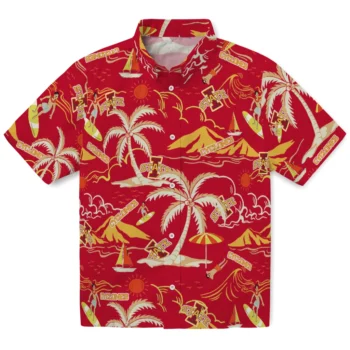 iowa state cyclones palm tree island red hawaiian shirts best selling